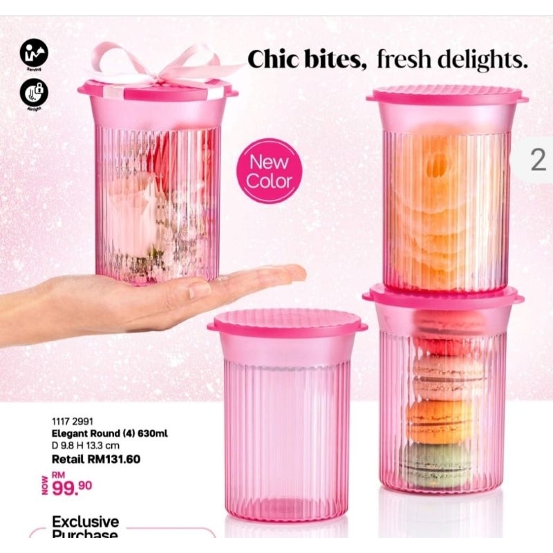 Tupperware Elegant Round Set 630ml (4pcs) | Shopee Malaysia