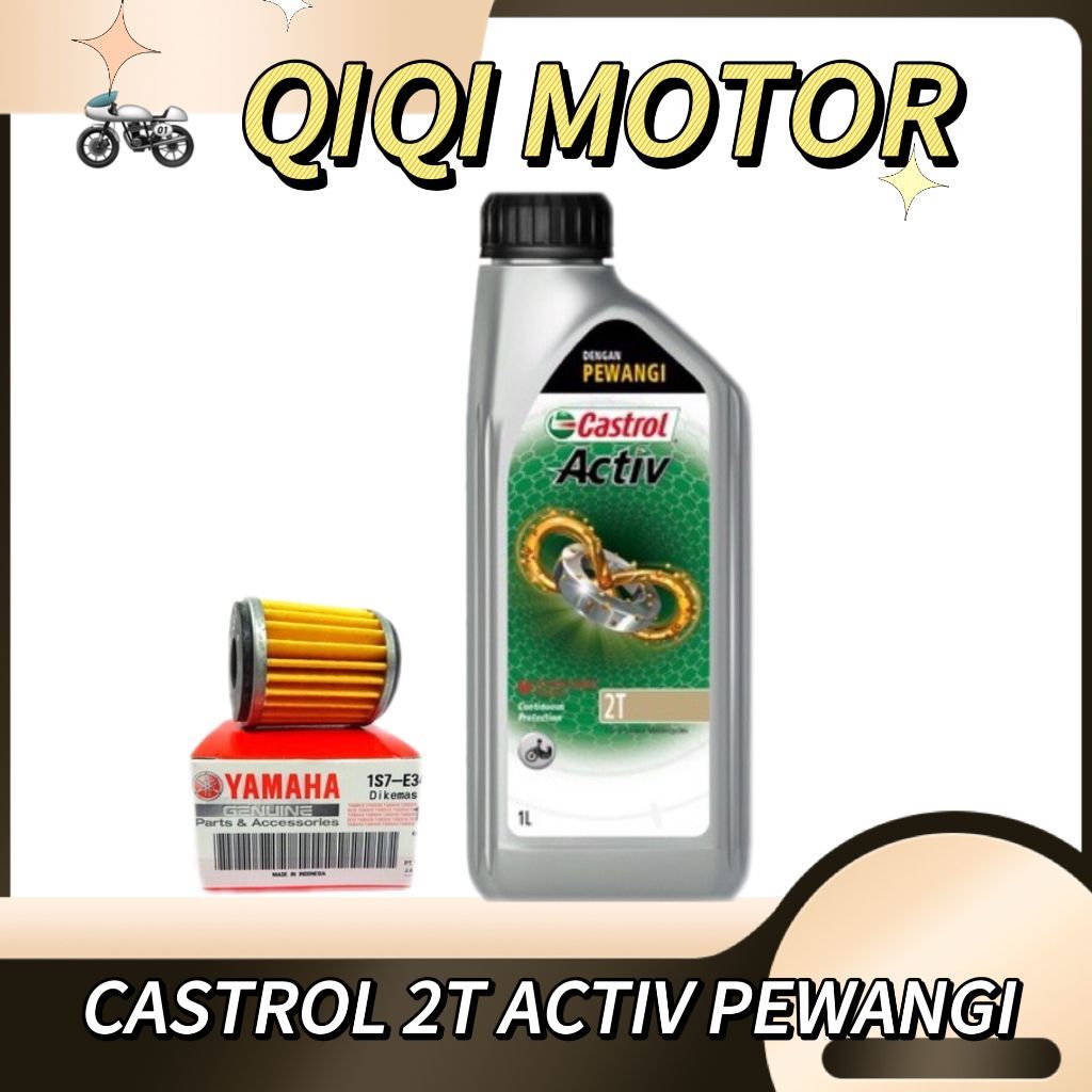 [ORIGINAL] CAP HITAM 2T CASTROL ACTIV ACTIVE 1L 1 LITRE JASO FC 100% ...