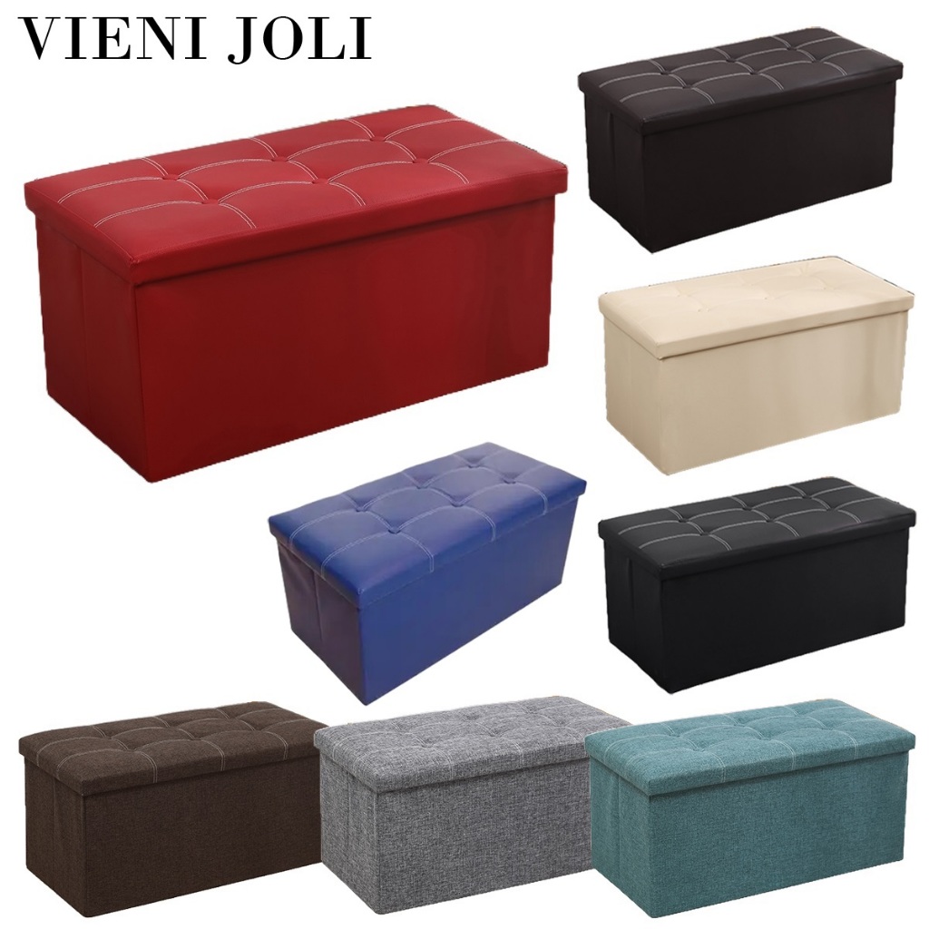 VIENI JOLI 110L Extra Large Storage Stool Ottoman Foldable Storage