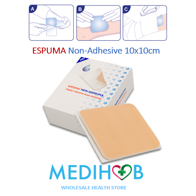 ESPUMA NonAdhesive 1pcs Highly Retentive Foam Dressing 10x10cm EXP 8/2027 Shopee Malaysia