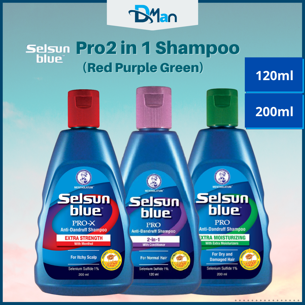 Selsun Blue Pro X Anti Dandruff Kelemumur 头皮屑 Extra Moisturizing Dandruff Treatment 2 In 1 1896