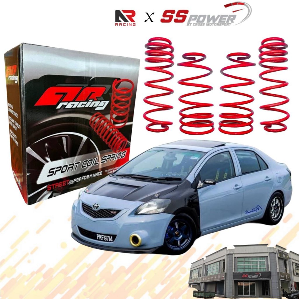 AR RACING SPORT COIL SPRING SET LOWERED TOYOTA VIOS NCP93 2007 ABOVE ...