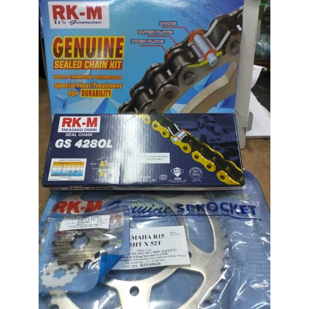 RANTAI RKM YAMAHA R15 MT15 V3 FULL SET RKM CHAIN SPROCKET R15 V3 O