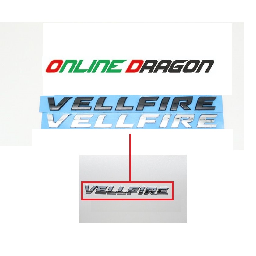 Toyota Vellfire Matte Black / Chrome Car Logo 29cm X 2.5cm Emblem ...