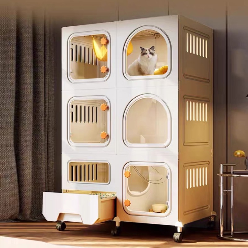 Cats Furniture Double 3Tier Decorative Cat House with Ventilated