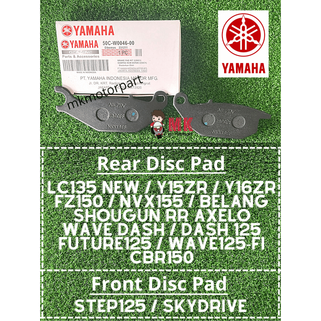 REAR DISC BRAKE PAD Y15zR Y16zR LC135 5s FZ150 NVX Belang Shogun RR ...