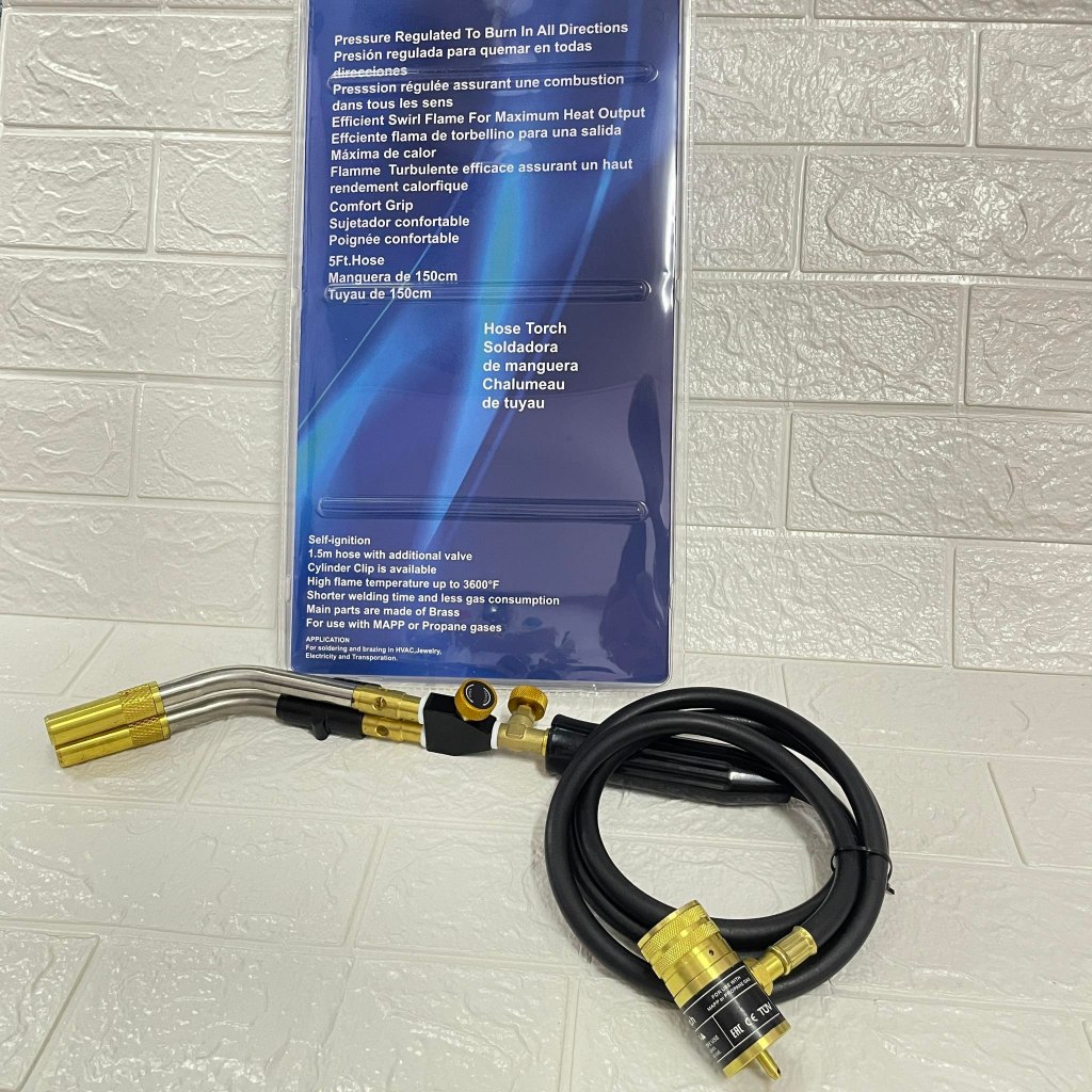 welding pipe torch & mapp gas & rod copper single / double barrel torch