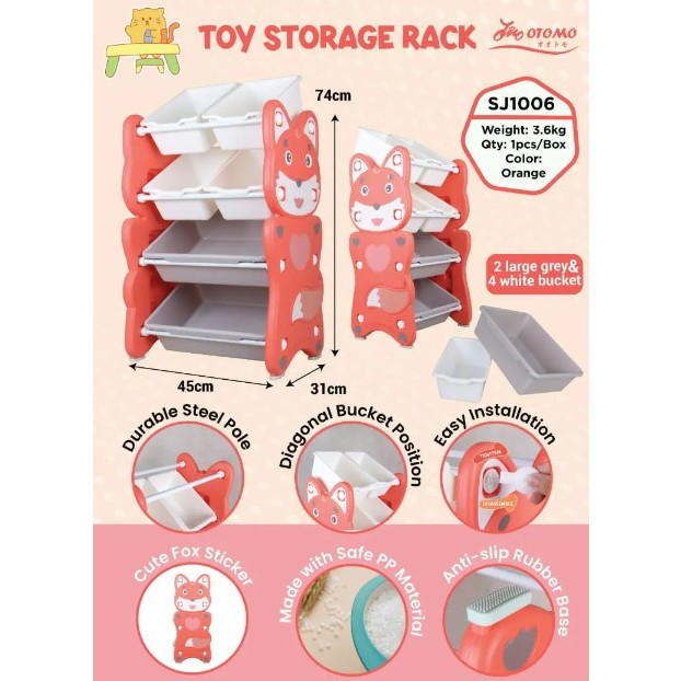 Kids Storage Rack Children Storage Toy Rack Box Bin Child Utility ...
