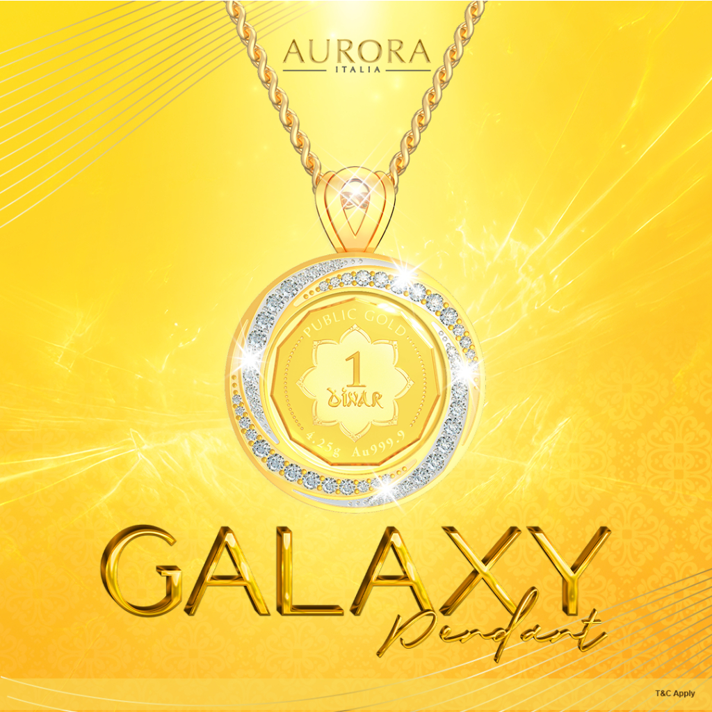AURORA ITALIA Galaxy Pendant 24K Gold Plated (Gold Coin Casing ...