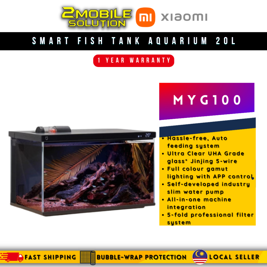 XIAOMI Smart Intelligent Fish Tank Aquarium 20L [APP Control I Remote ...