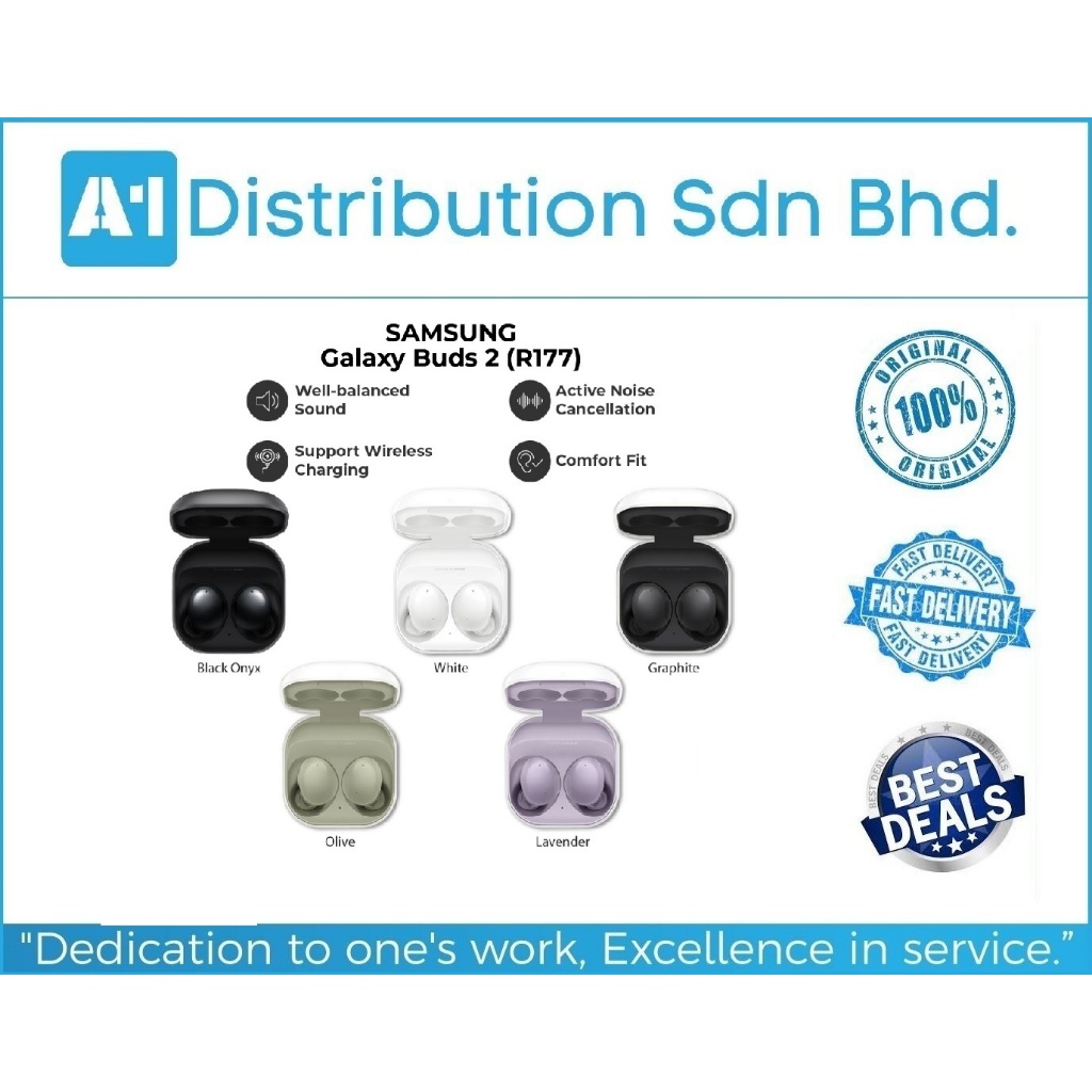Samsung Galaxy Buds 2 SM-R177 Noise-Canceling Wireless Earbud ...