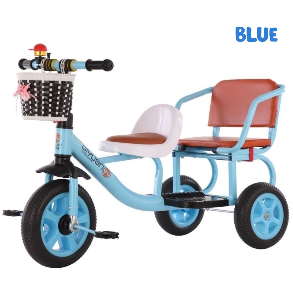 GooGoo Bird Kids Double Seat Tricycle Outdoor Twin Toddler Children Two ...