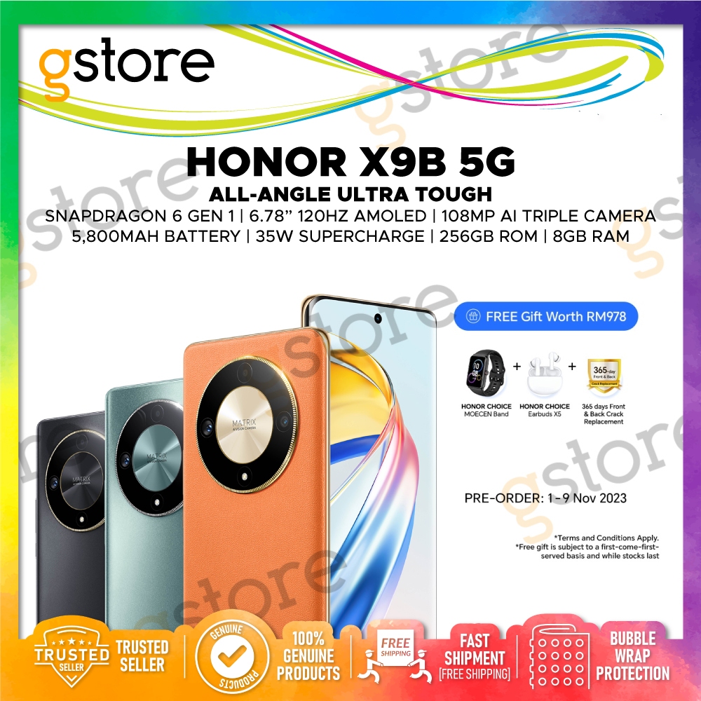 [malaysia Set] Honor X9b 5g 256gb Rom 12gb Ram 1 Year Honor