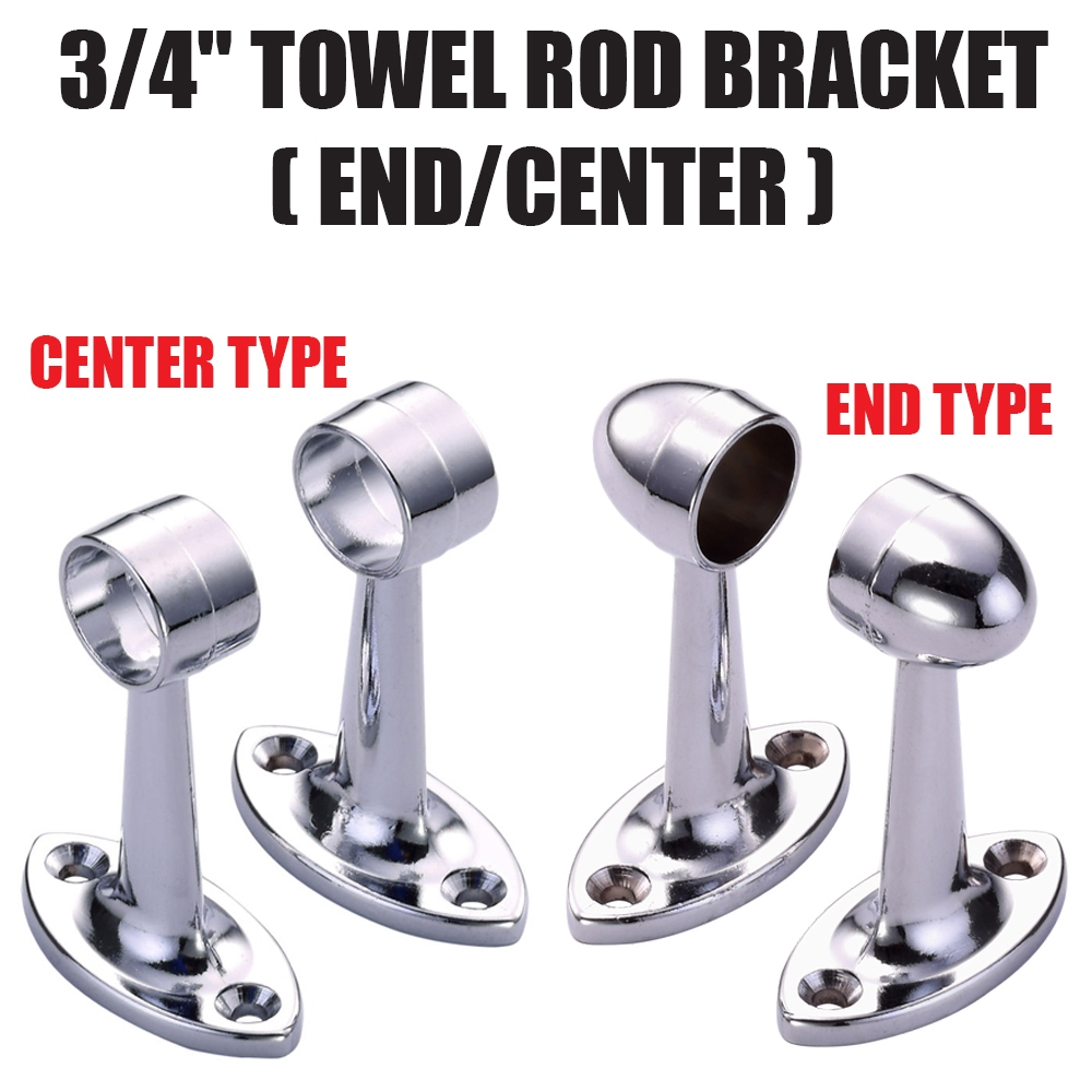 2PCS Towel Rod Bracket 3/4" (END TYPE / CENTER HOLLOW) with screw