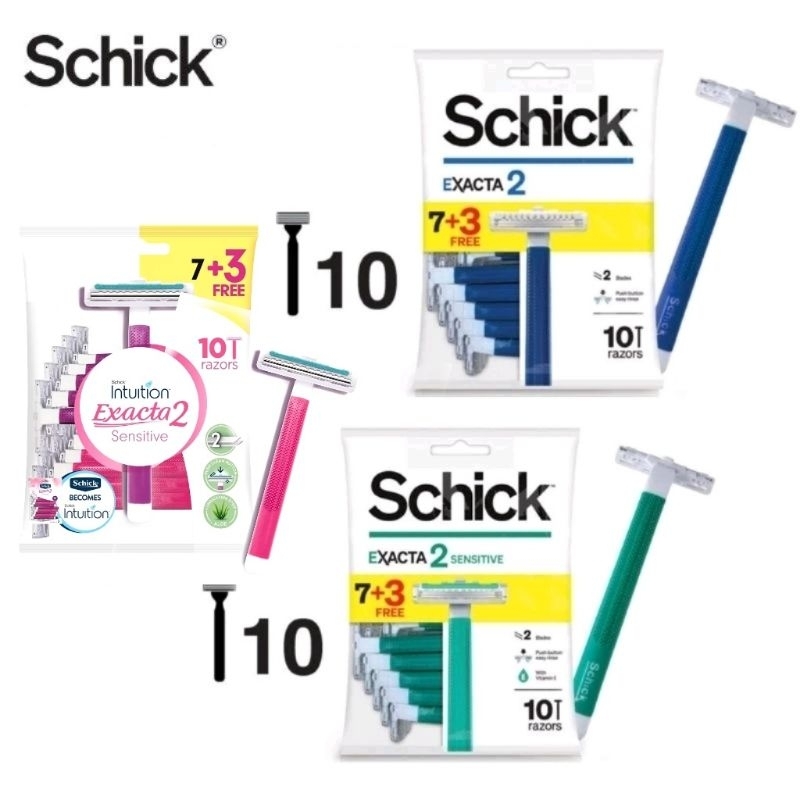 [TKM] Schick Exacta 2 Disposable Razor (10 Pcs) [Value Pack] | Shopee ...