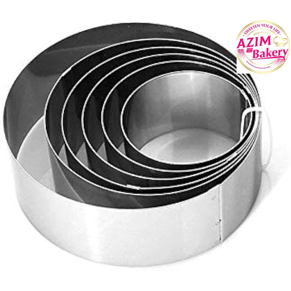 Mousses Cake Ring Round 1 set (5pcs) Stainless Steel 6 / 7 / 8 / 9 /10 ...