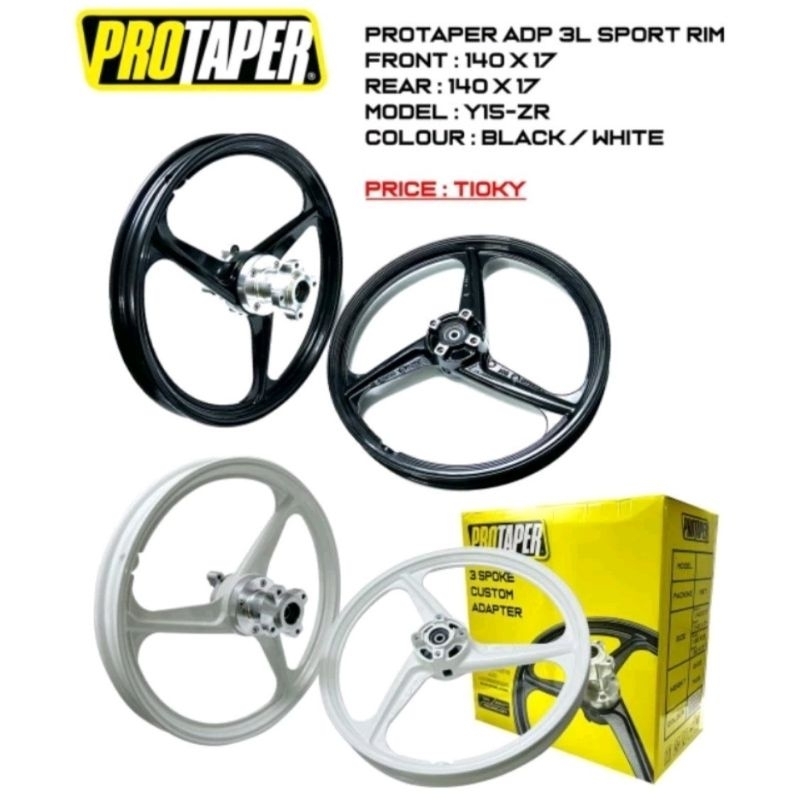 SPORT RIM 3 BATANG CUSTOM Y15ZR LC 5S 125ZR PROTAPER ENKEI WHITE BLACK