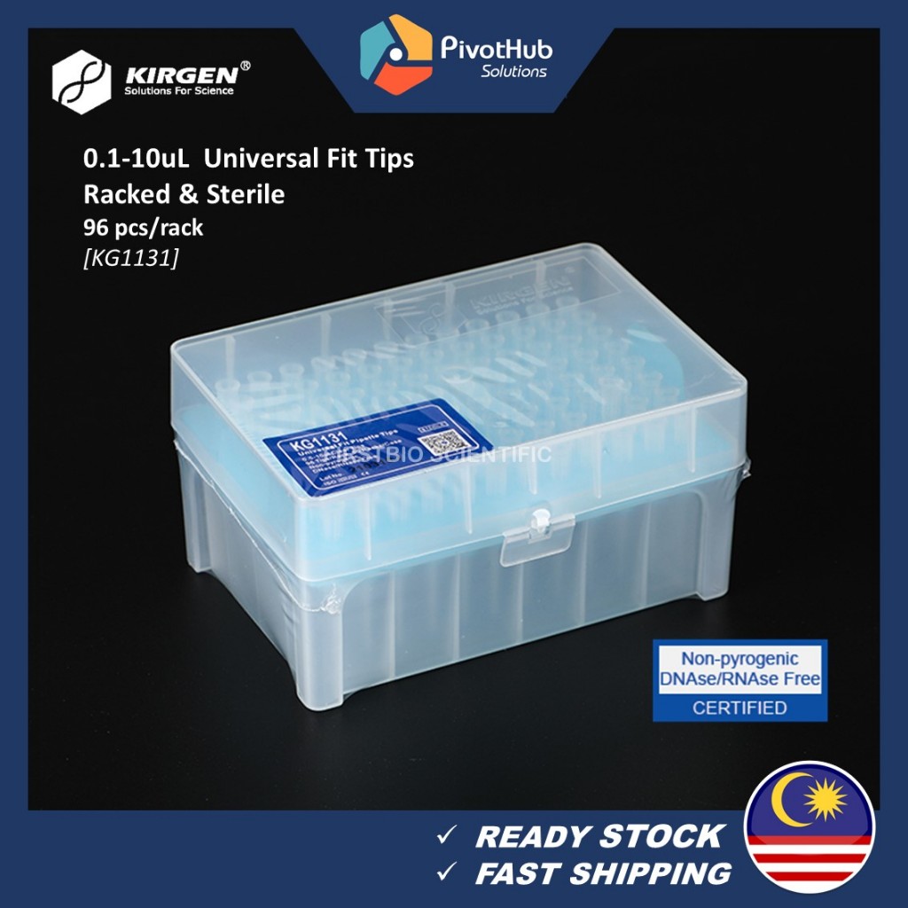KIRGEN Universal Fit Tips Nonfiltered 0.110uL Clear Pipette Tips