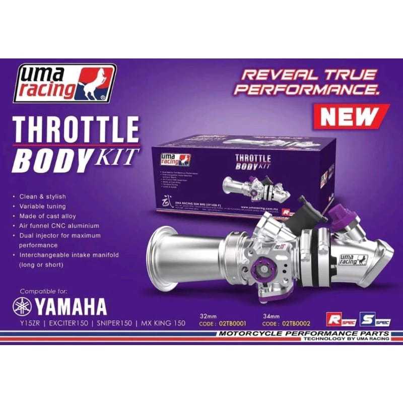 UMA RACING THROTTLE BODY KIT Y15ZR Y16ZR R15 V3 RS150 34MM 36MM 40MM