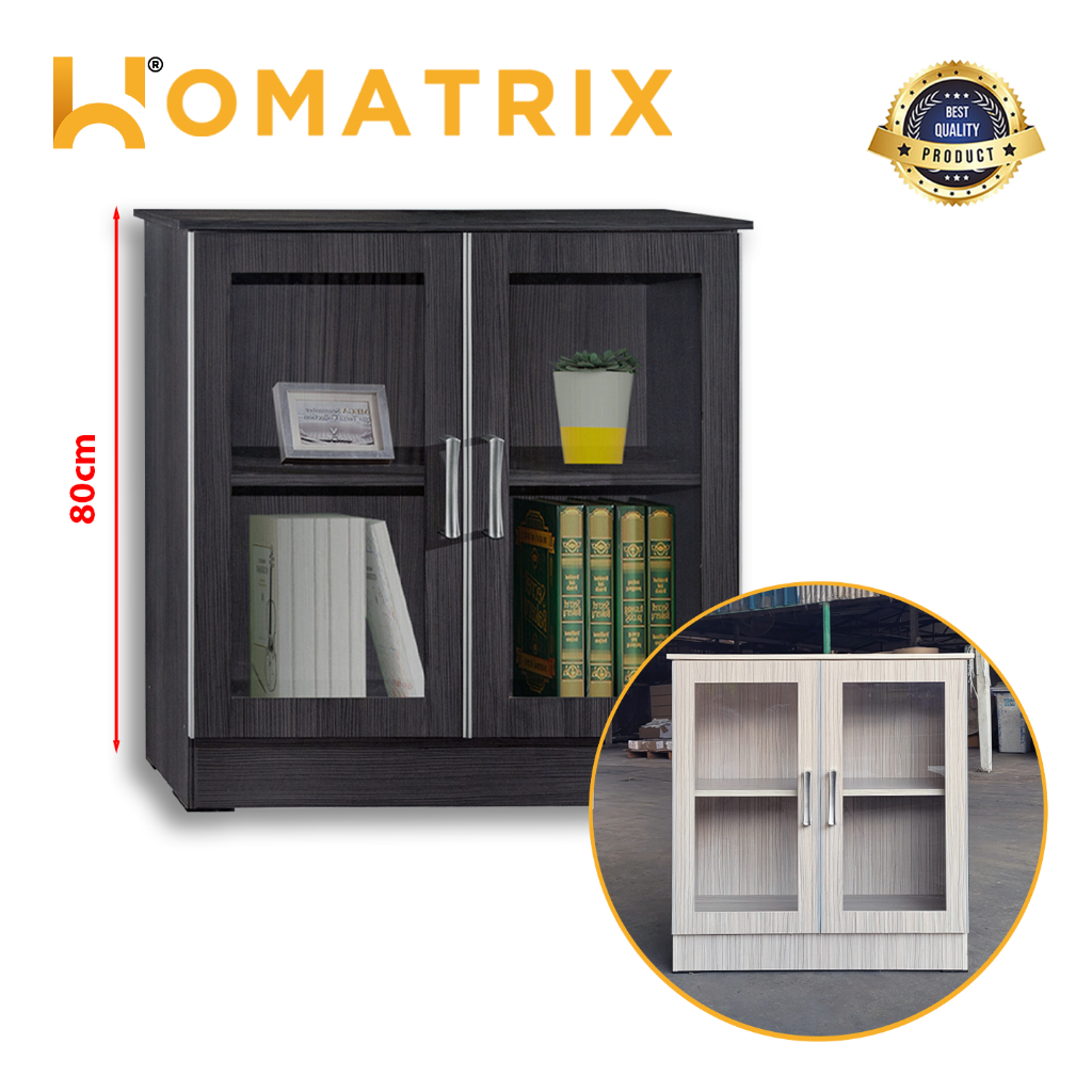 HOMATRIX Display Glass Cabinet Living Room Bookcase Storage Almari Kaca ...