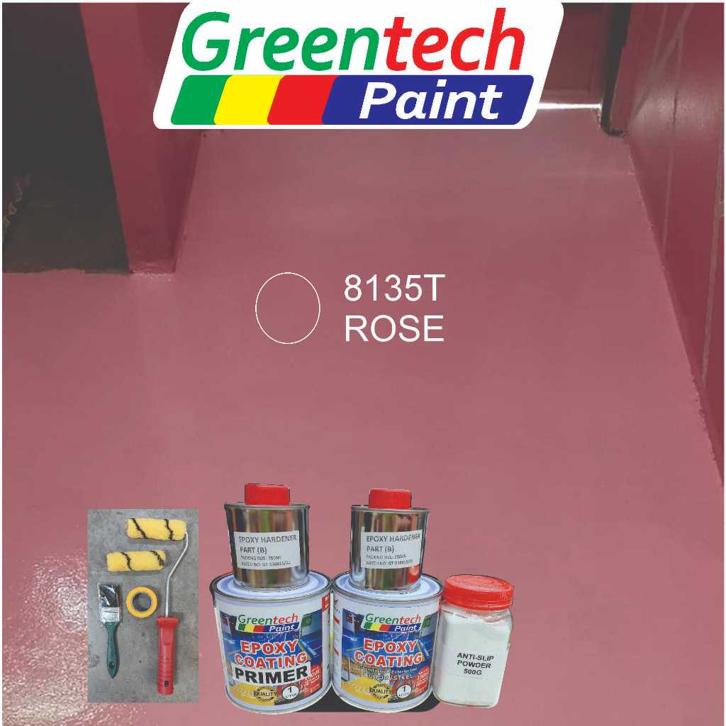 8135T ROSE FULL SET Epoxy Floor Coating TOILET (FREE Tool+1L PRIMER ...