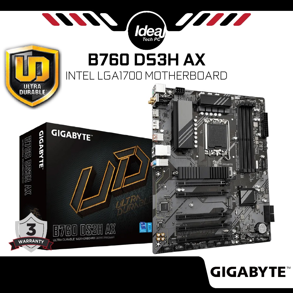 GIGABYTE B760 DS3H AX | INTEL Socket LGA1700 | 4x DDR5 RAM Slot ...