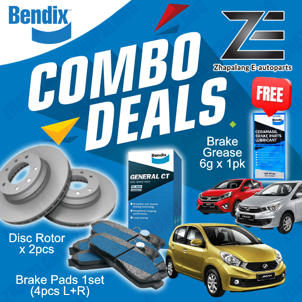 BENDIX Disc Rotor Brake Pad GCT Front Perodua Myvi Lagi Best / Icon ...