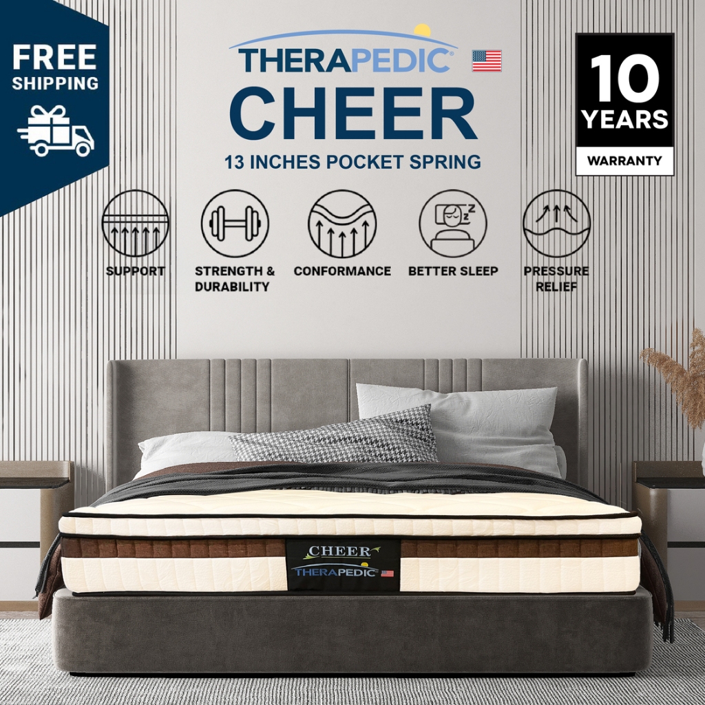 Therapedic USA Cheer Euro Top 3 Zones Pocket Spring + Latex Mattress