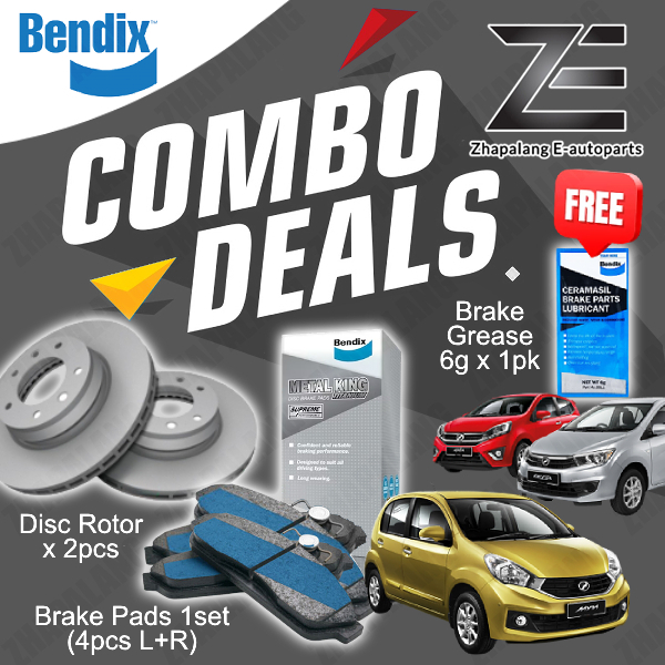 BENDIX Disc Rotor Brake Pad MKT Front Perodua Myvi Lagi Best / Icon ...