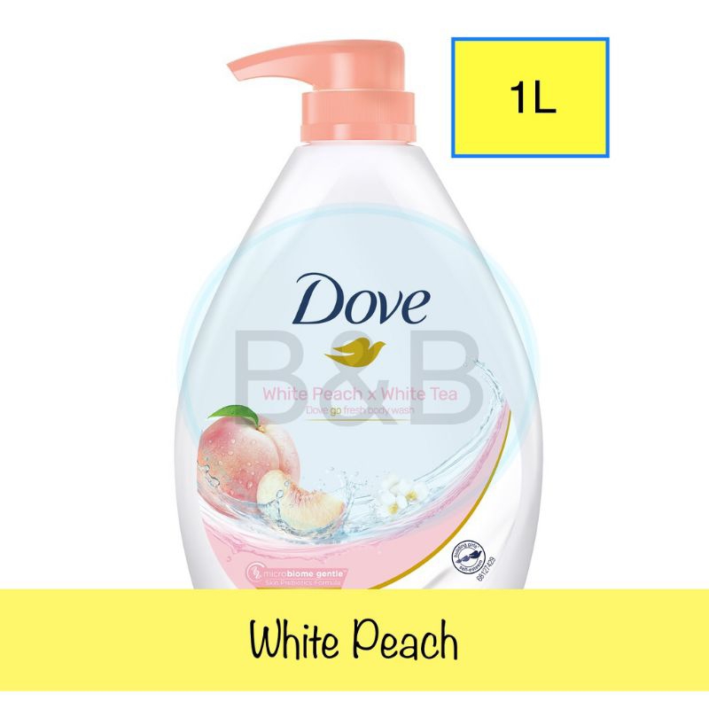 Dove White Peach & White Tea Go Fresh Body Wash / Cecair Mandian 1000ml
