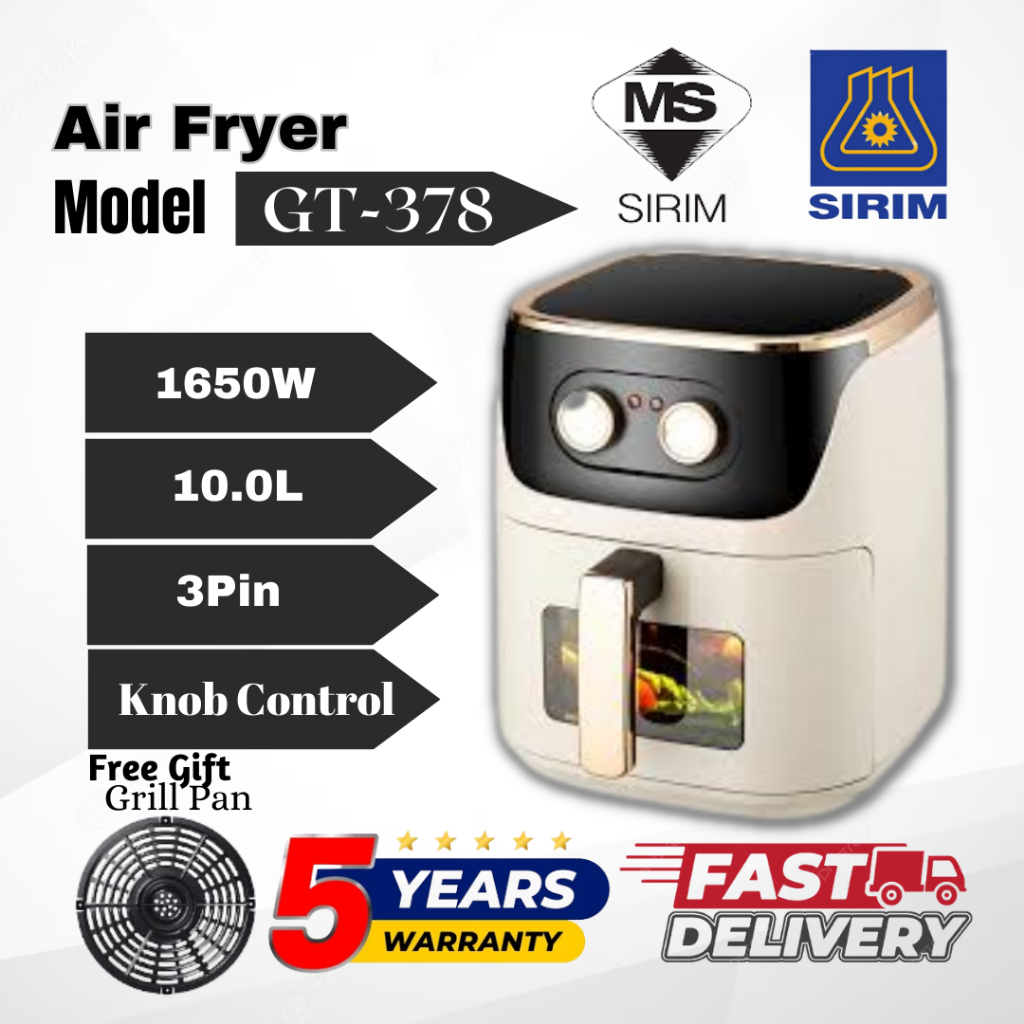 READY STOCK] PANASONIC Air Fryer Large High-Capacity Air Fryer AF-378 (  10.0L ) AIRFRYER Mesin Goreng Tanpa Minyak