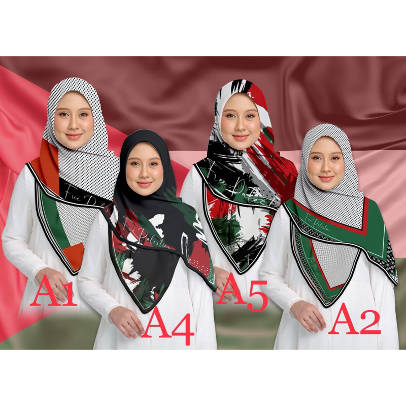 TUDUNG BAWAL PALESTINE LIMITED EDITION /COTTON PREMIUM /CHIFFON PREMIUM ...