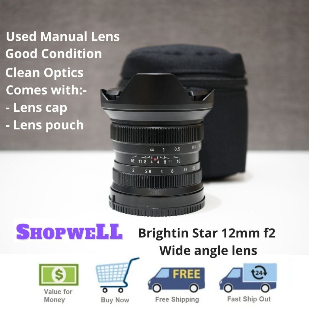 Brightin Star 12mm Manual Lens Ultra Wide Angle For Sony E