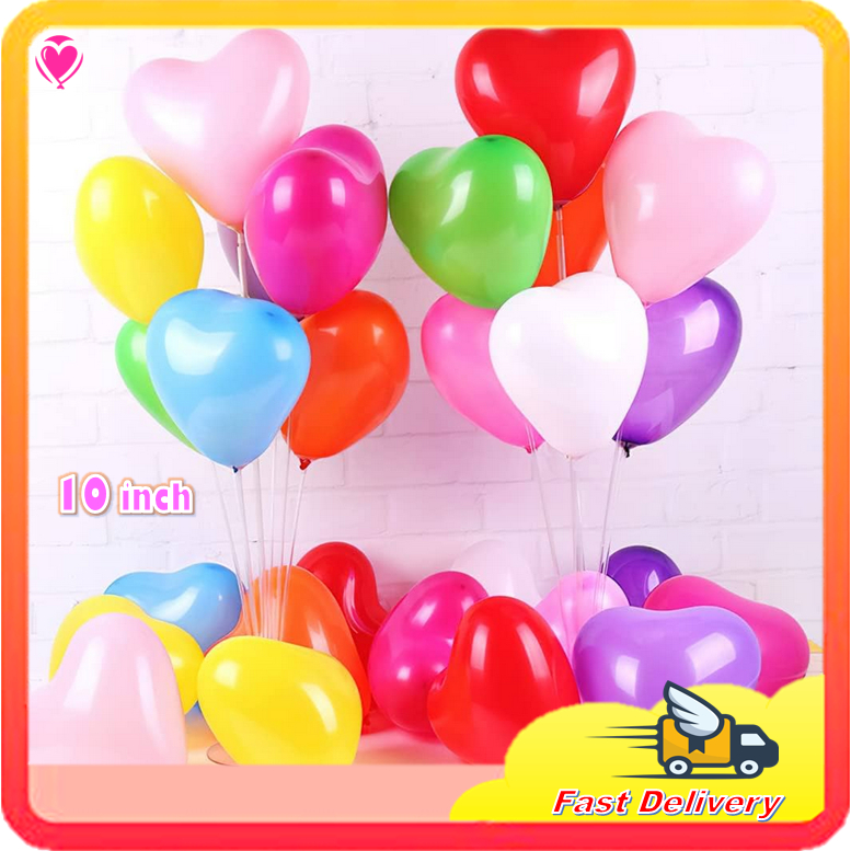 10 Inch Love Heart Balloons Macaroon Colourful Latex Hearts Belon ...