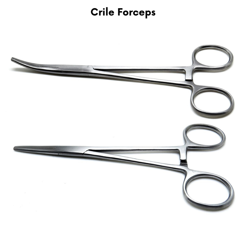 2Pcs Set Crile Hemostatic Forceps Straight Curved Medical Surgical 