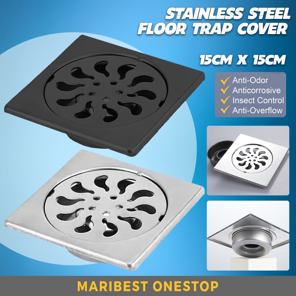 15CM X 15CM STAINLESS STEEL FLOOR TRAP COVER DRAIN FLOOR STRAINER