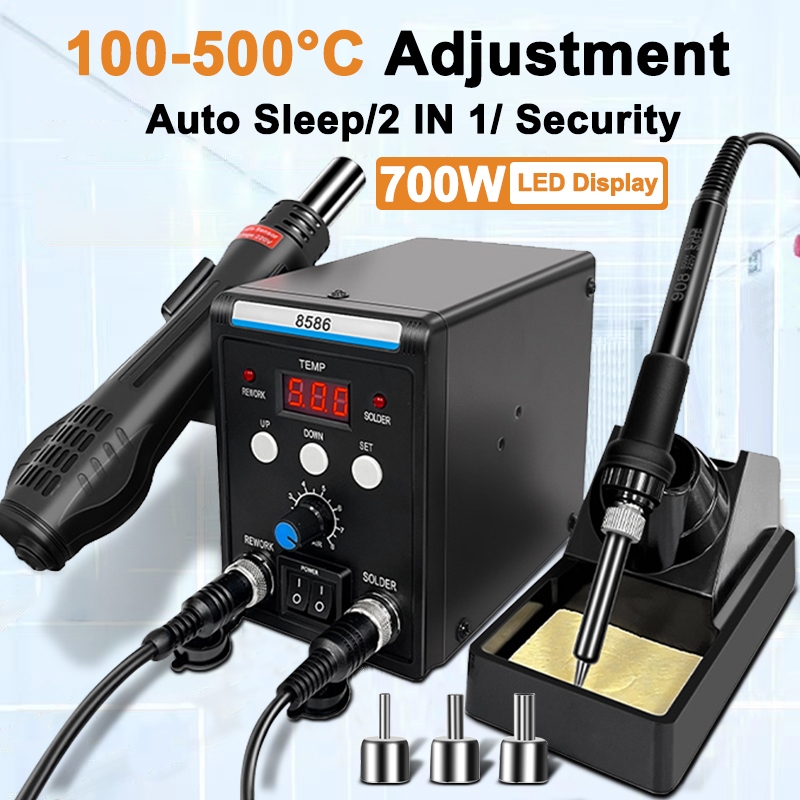 700W Hot Air Rework Station 2 in 1 LED Display Electric Soldering Irons ...