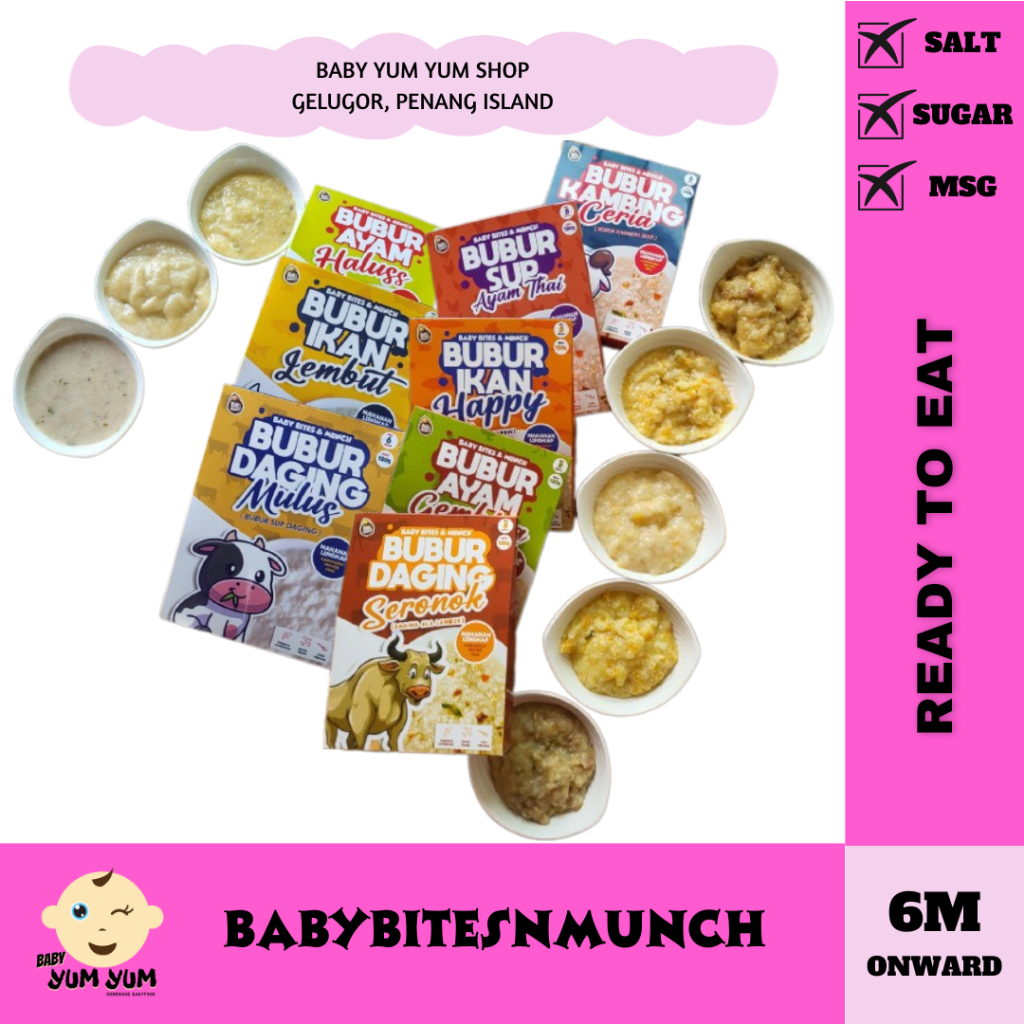 BABYBITESNMUNCH BUBUR READY TO EAT BAYI MENGANDUNGI BONE BROTH MESRA