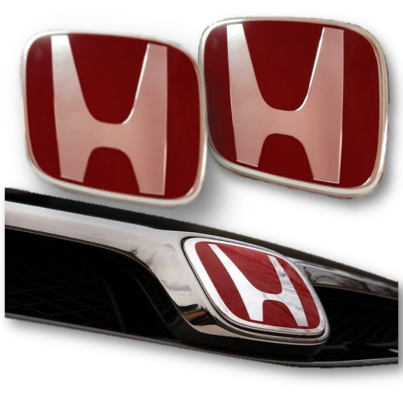 Front Grill Honda Emblem Logo Chrome/Red Color | Shopee Malaysia