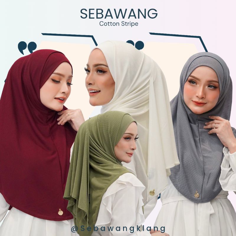 SEBAWANG TUDUNG COTTON STRIPE (NEW)🔥READY STOCK🔥 | Shopee Malaysia