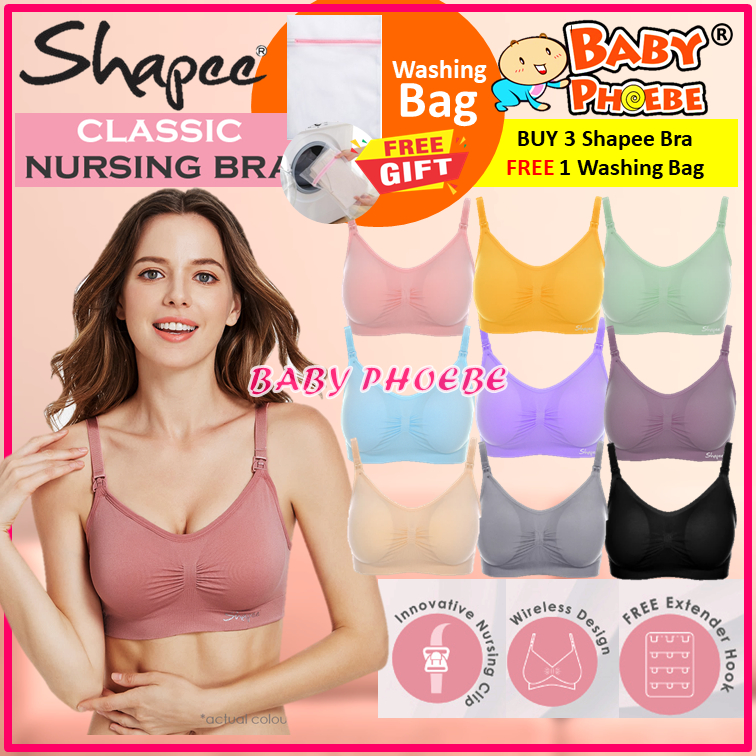 Shapee Classic Nursing Bra <3D Seamless Design> Wireless Nursing Bra  Pregnancy Breastfeeding