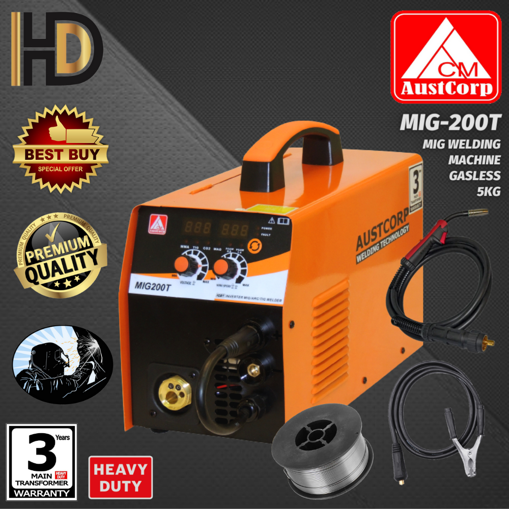 AUSTCORP MIG200T Inverter MIG Welding Machine / Gasless MIG Welding