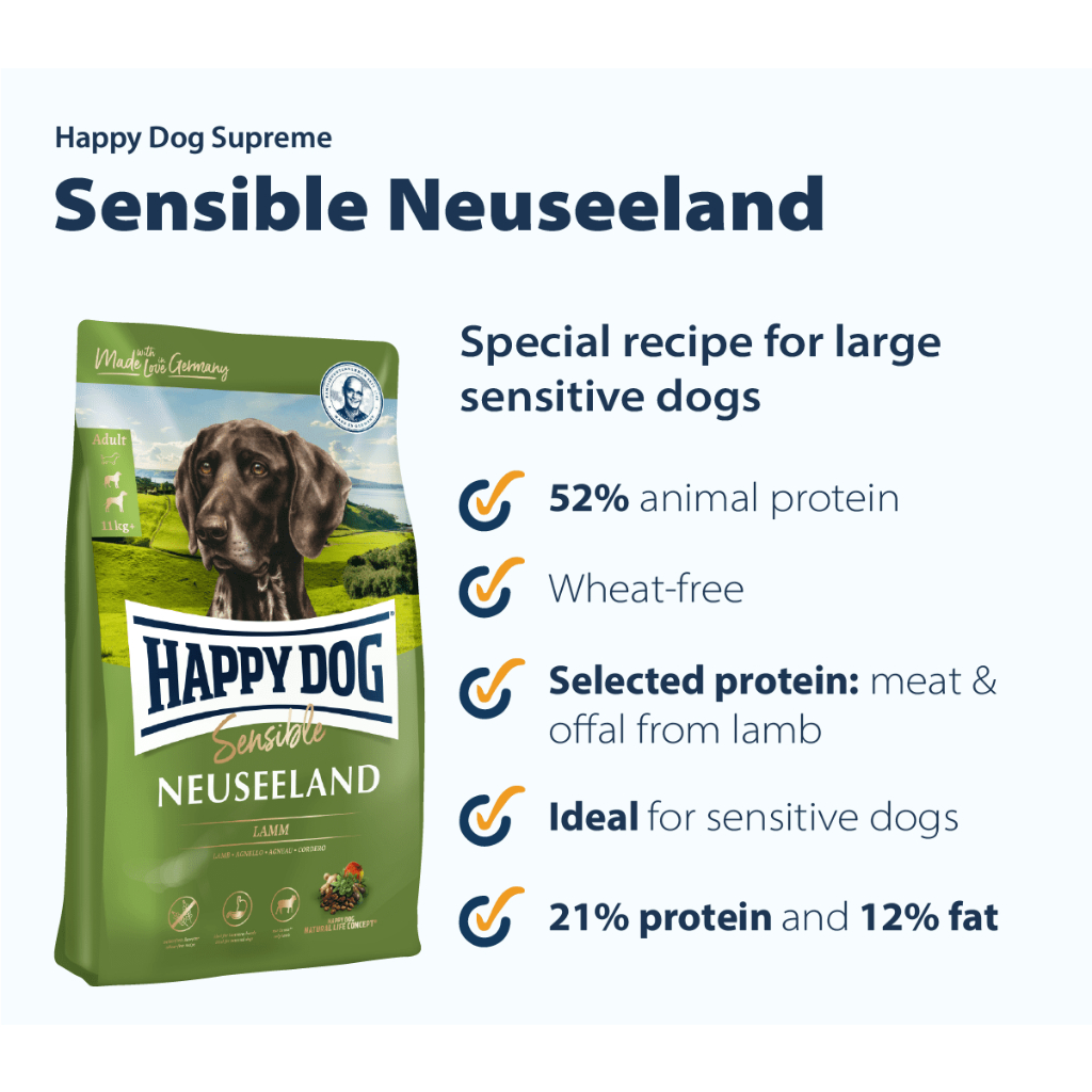 Happy Dog Supreme Sensible Neuseeland 11KG/Dog Food/Small Kibbles ...