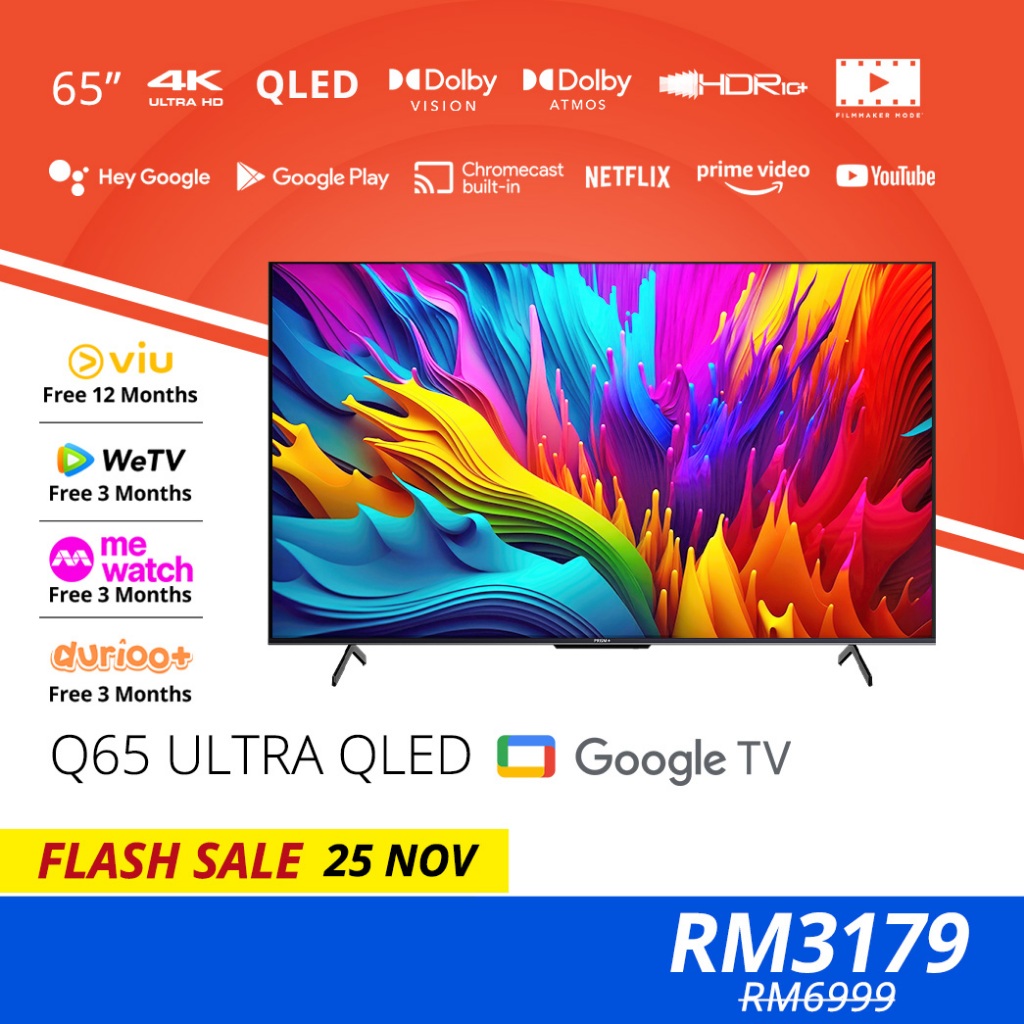 [PRE-ORDER] PRISM+ Q65 Ultra 4K QLED Google TV 65 Inch Quantum Colors ...