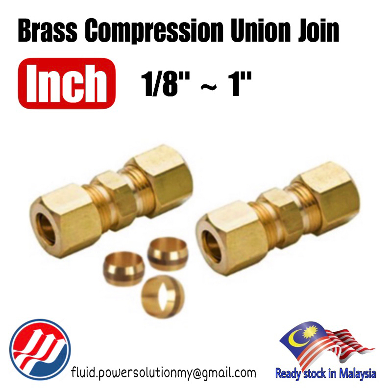 [ Inch ] Compression Double Union Tube/Copper Pipe inch size1/8",3/16