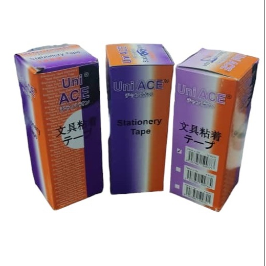 Uni Ace Stationery Tape ( 12mm x 15y / 18mm x 15y / 24mm x 15y ) box ...