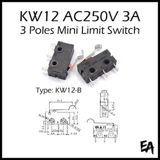 KW12 AC 250V 3A Mini Limit Switch 3 Poles Micro Switch | Shopee Malaysia