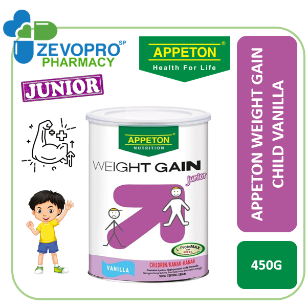 APPETON WEIGHT GAIN CHILD VANILLA (450G) [EXP 05/2024] Shopee Malaysia