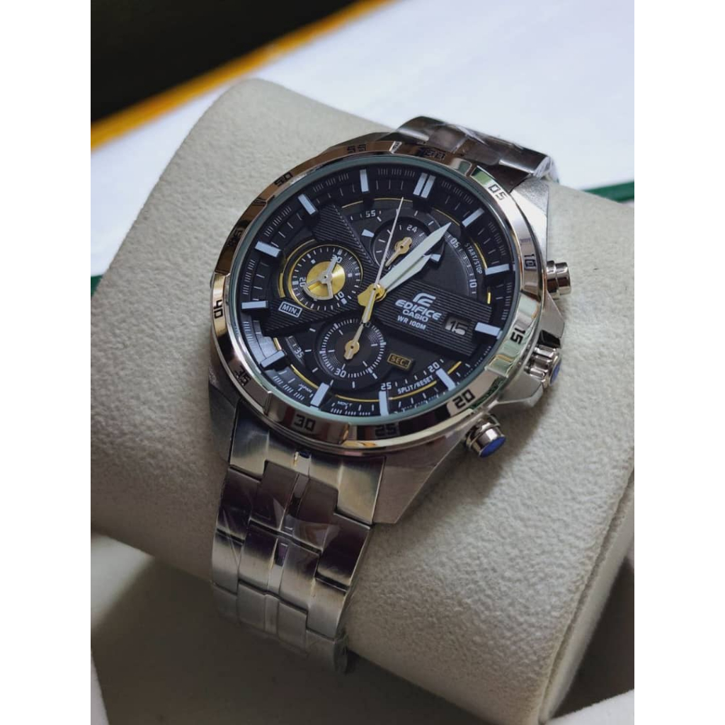 Casio Edifice EFR-556 Leather strap Chronograph Mens watch | Shopee ...