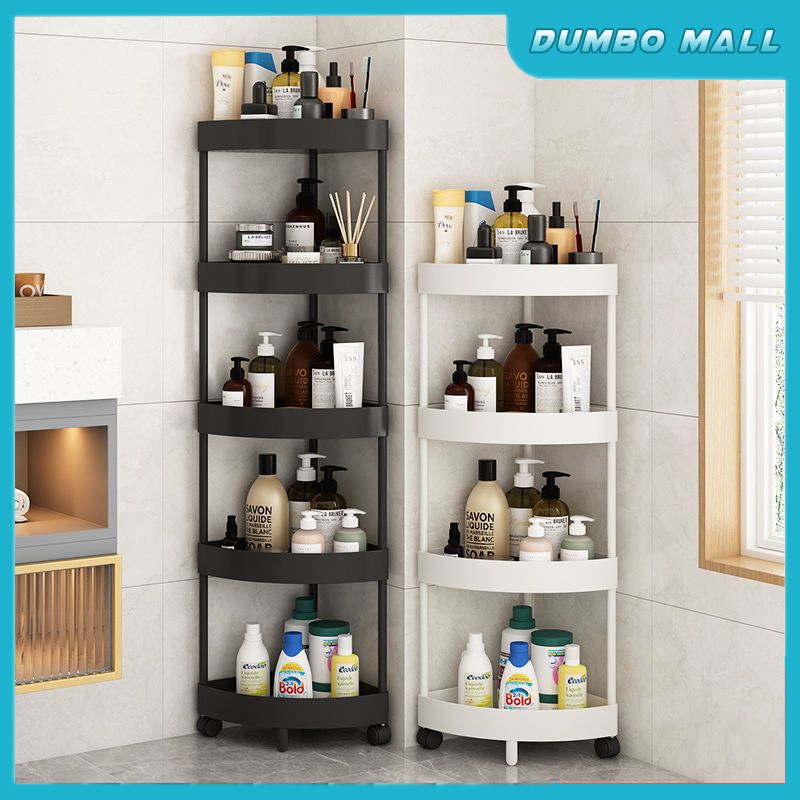 Corner Storage Rack Trolley Rack with Wheels Triangular Multi-Layer ...